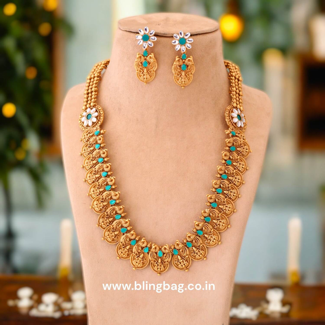 Golden Jagadguru Temple Jewellery Set - New Arrival