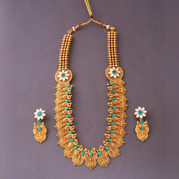 Golden Jagadguru Temple Jewellery Set - New Arrival