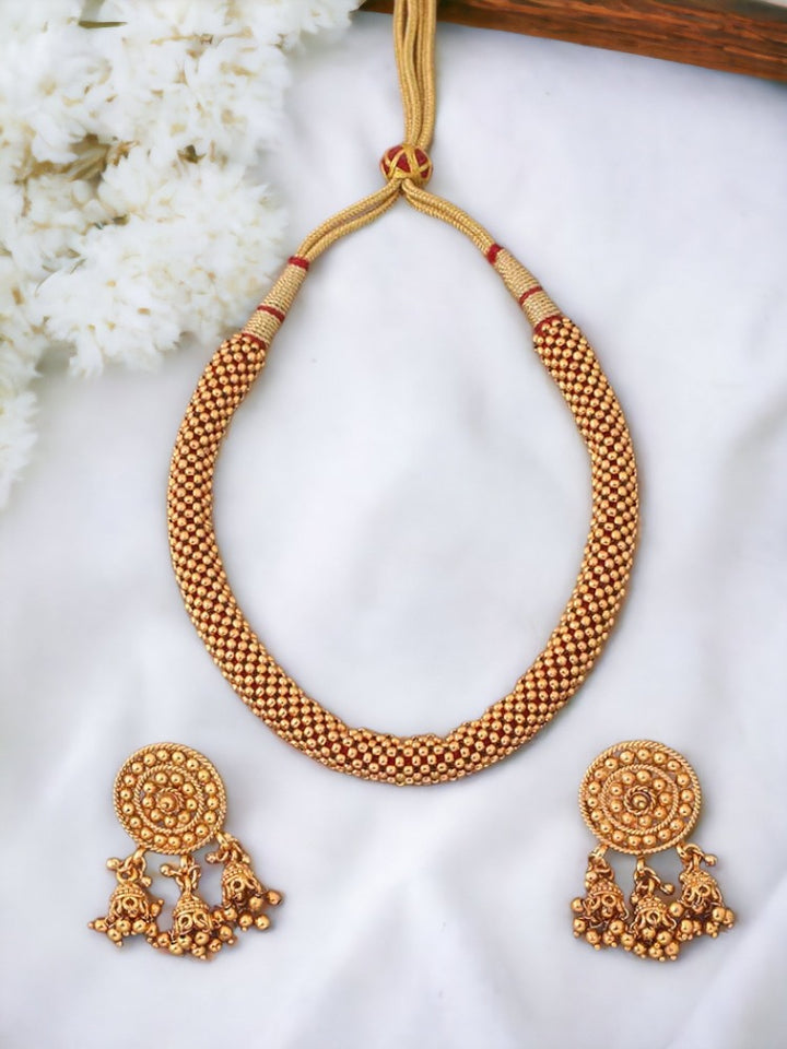 Golden Jatayu Temple Jewellery Set