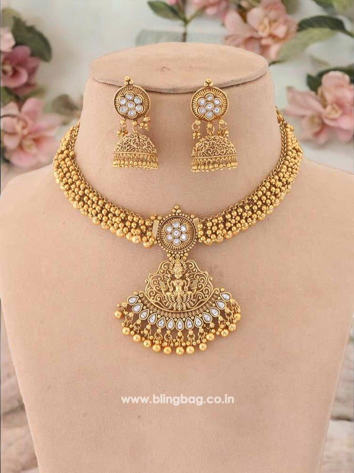 Golden Jayadurga Temple Jewellery Set