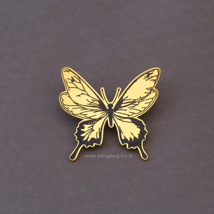 Golden Jeweled Wings Brooch