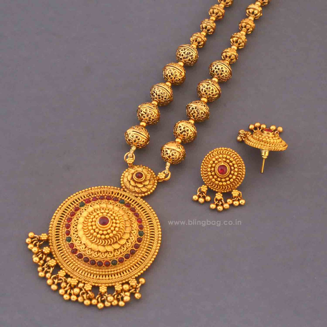 Golden Jigna Antique Jewellery Set - New Arrival