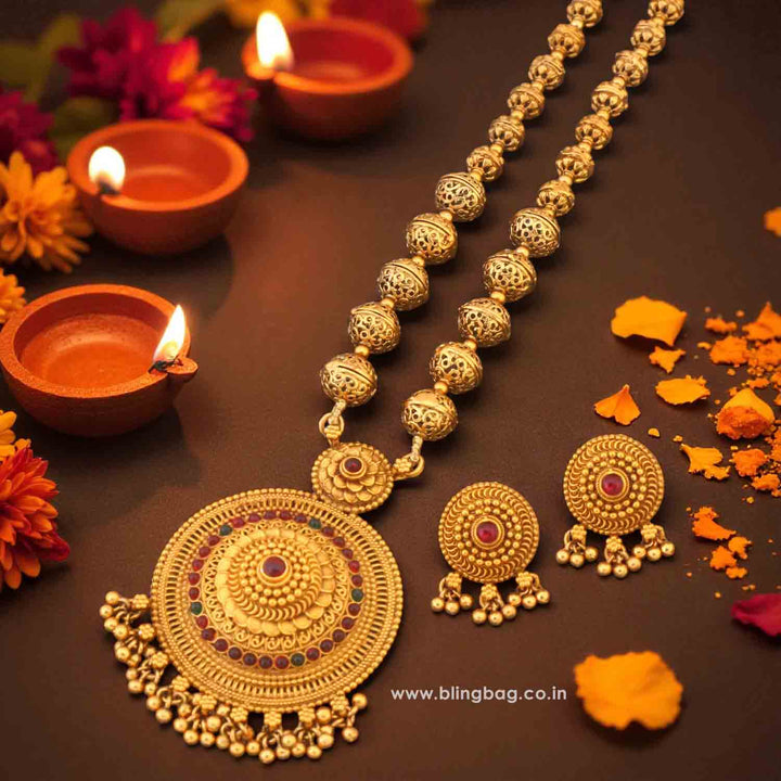 Golden Jigna Antique Jewellery Set - New Arrival
