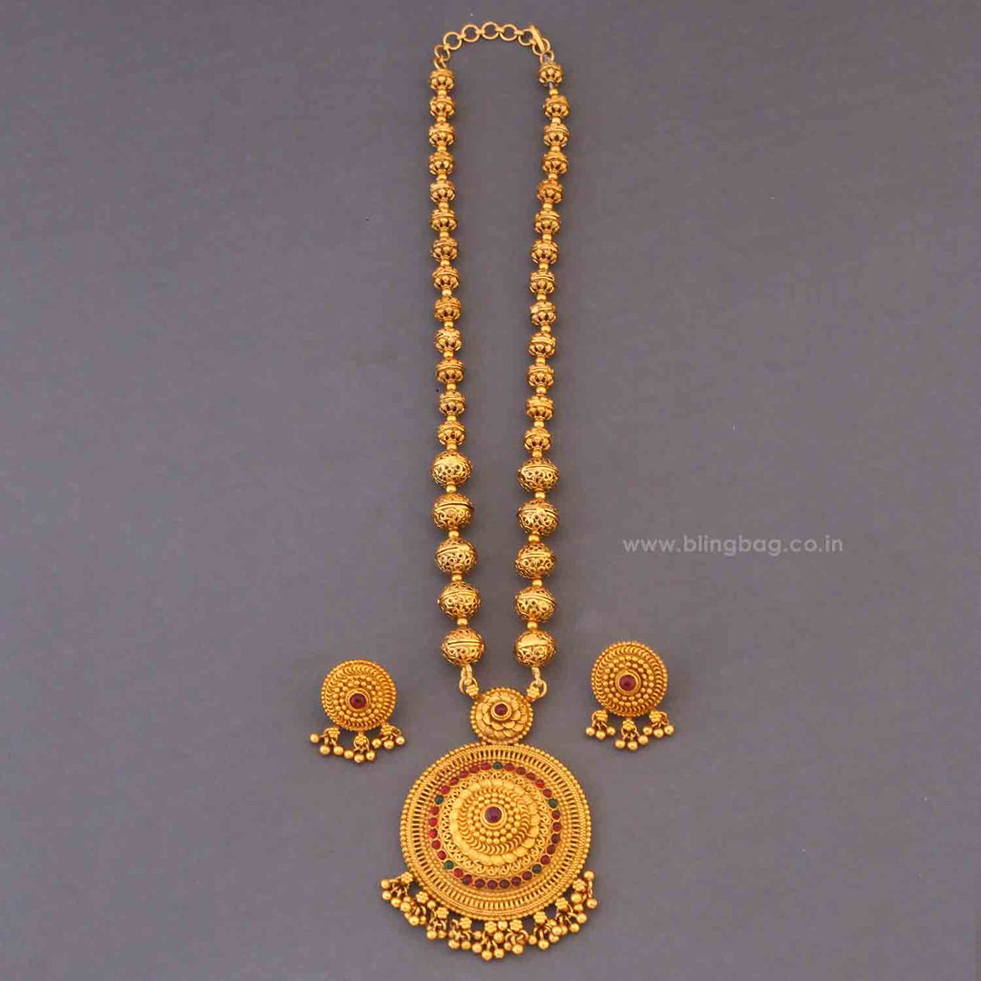 Golden Jigna Antique Jewellery Set - New Arrival