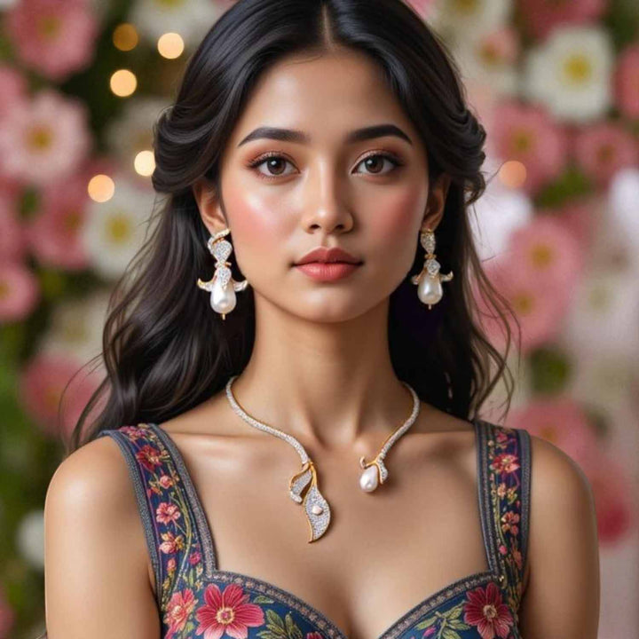 Golden Jurie Hasli Zirconia Jewellery Set