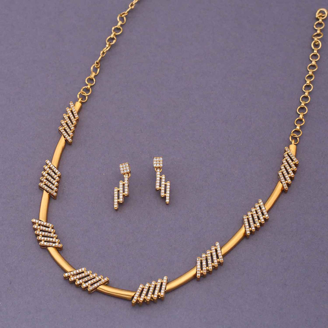 Golden Jyotsna Hasli Antique Jewellery Set - New Arrival