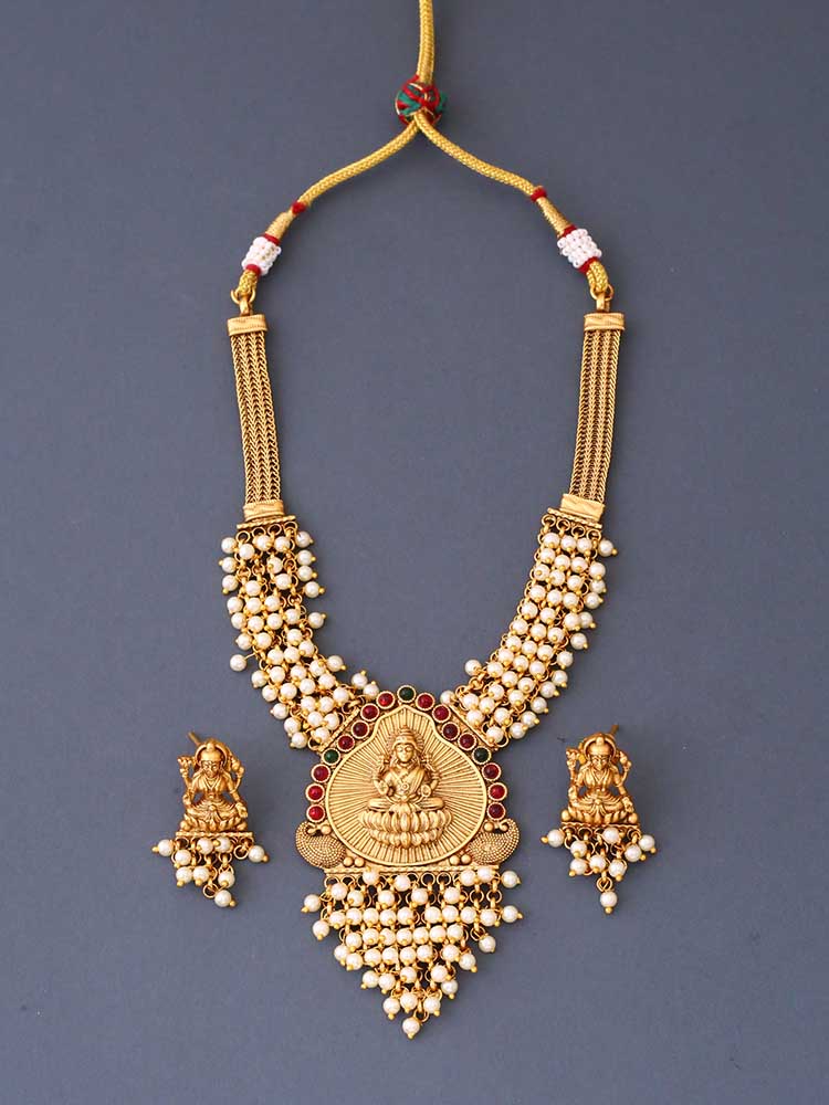 Golden Kalaratri Temple Jewellery Set - New Arrival