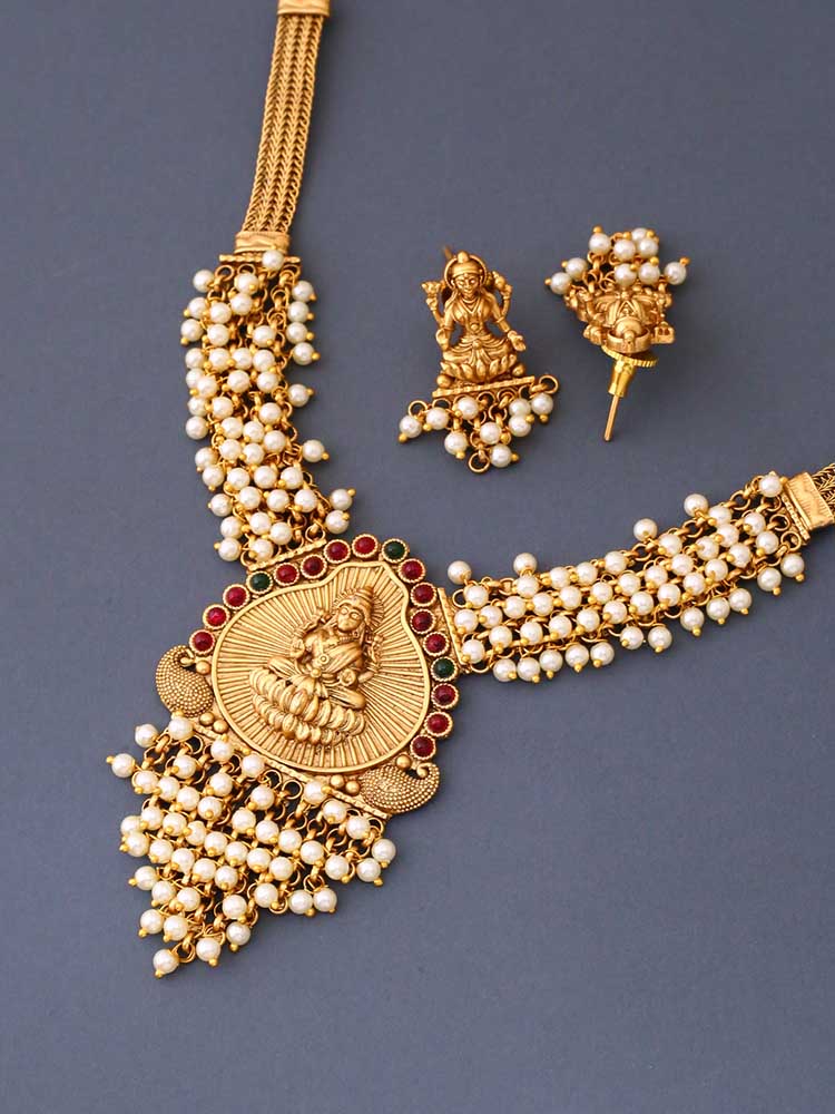 Golden Kalaratri Temple Jewellery Set - New Arrival