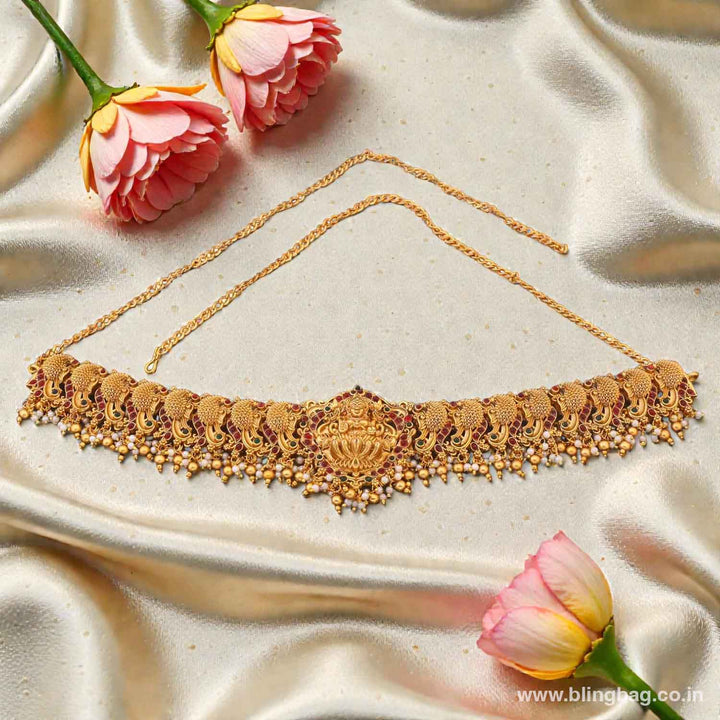 Golden Kaleshwari Temple Waist Belt