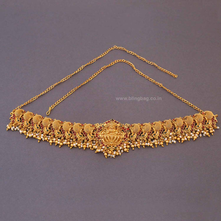 Golden Kaleshwari Temple Waist Belt