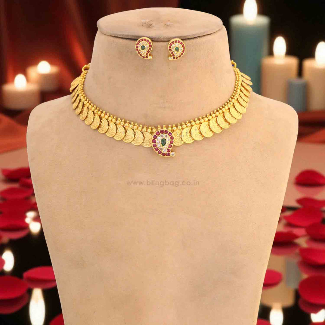 Golden Kaliika Temple Jewellery Set - New Arrival