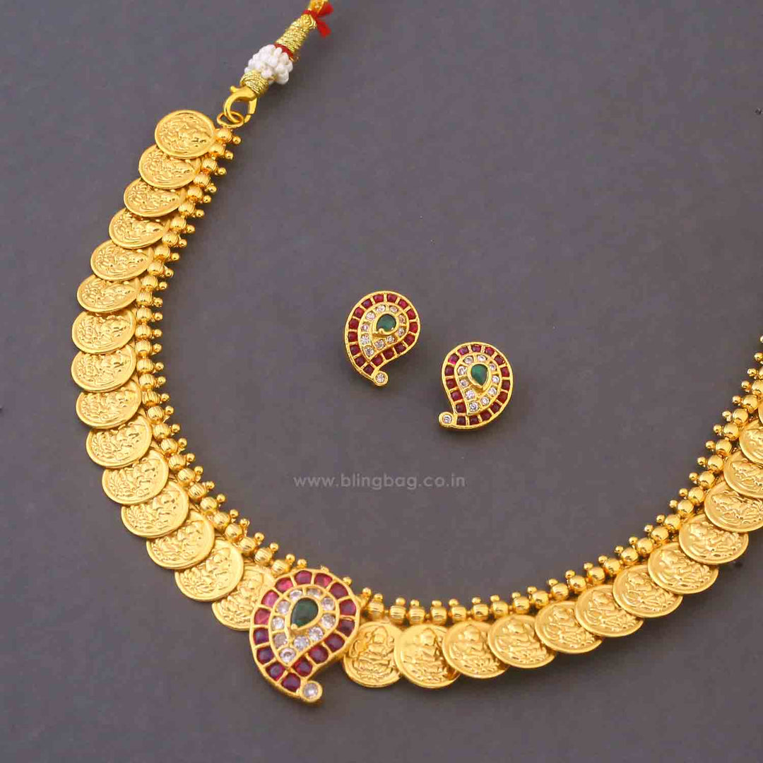 Golden Kaliika Temple Jewellery Set - New Arrival
