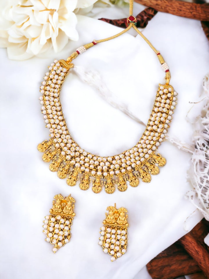 Golden Kamadhenu Temple Jewellery Set