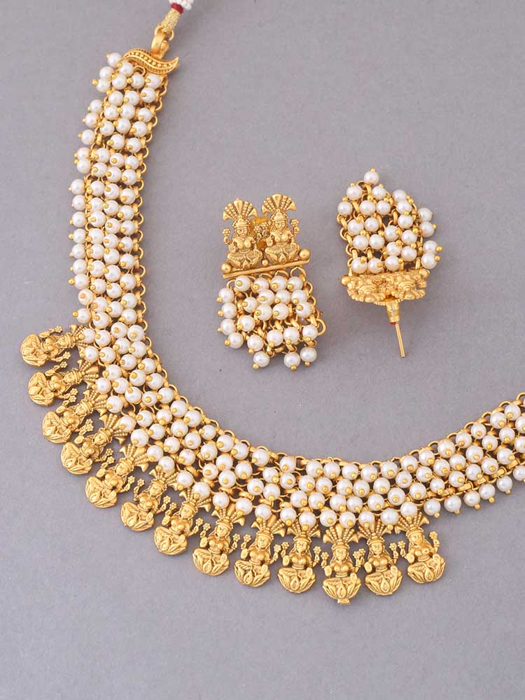 Golden Kamadhenu Temple Jewellery Set