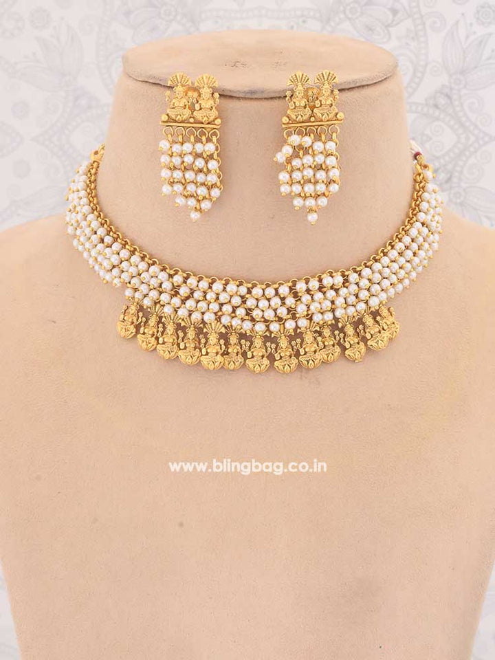 Golden Kamadhenu Temple Jewellery Set