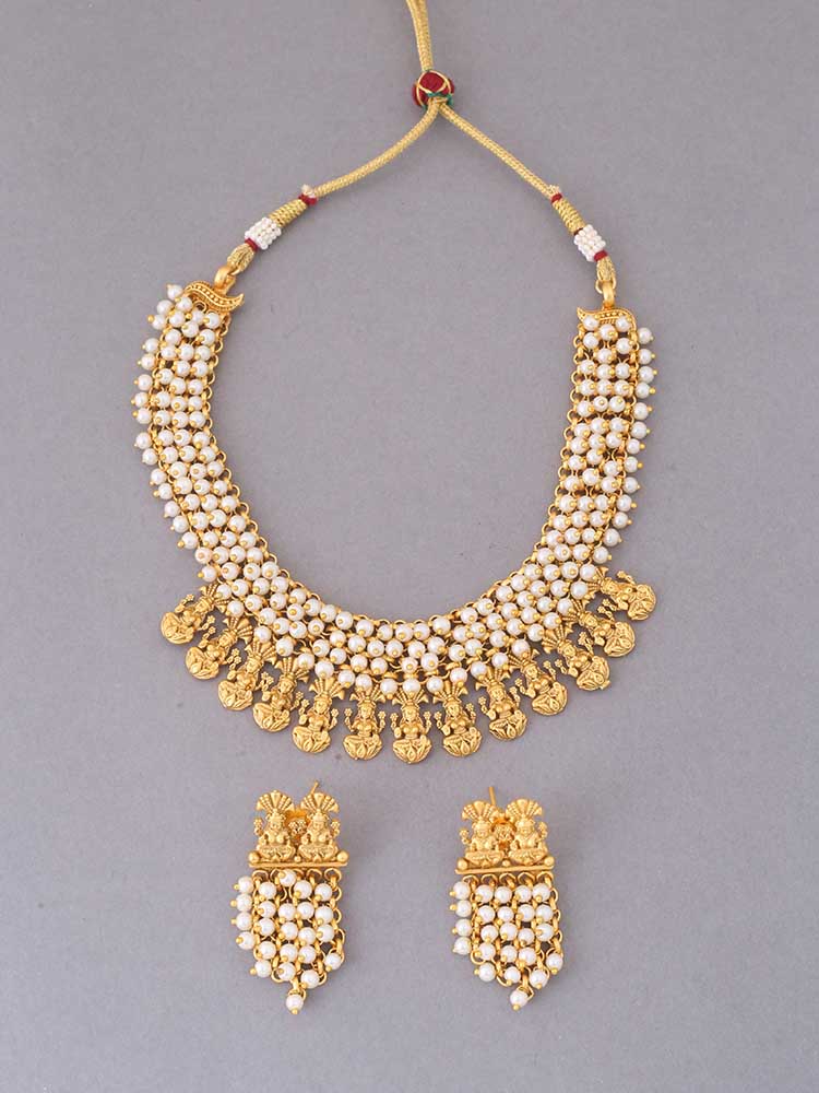 Golden Kamadhenu Temple Jewellery Set