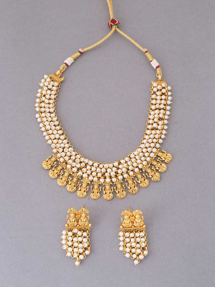 Golden Kamadhenu Temple Jewellery Set