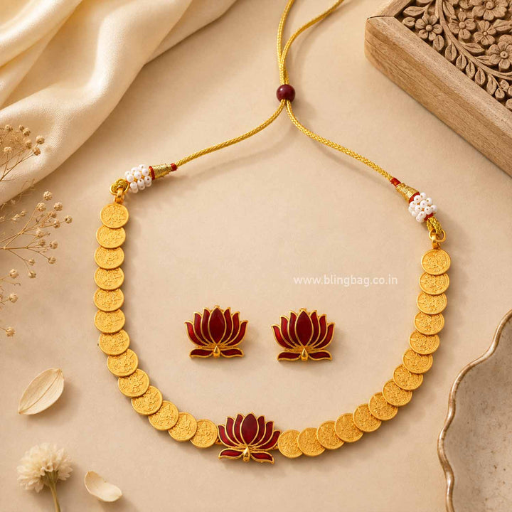 Golden Kamalaa Temple Jewellery Set- New Arrival