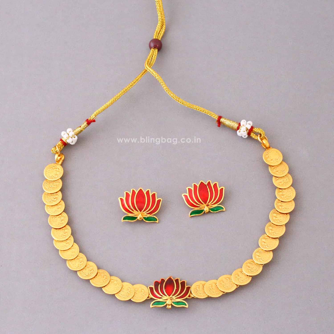 Golden Kamalaa Temple Jewellery Set- New Arrival