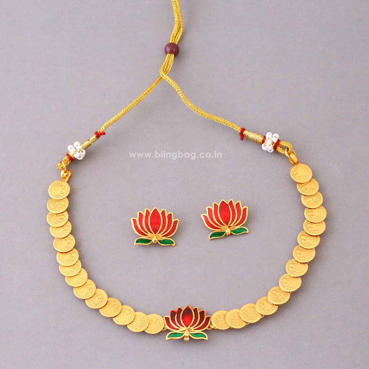 Golden Kamalaa Temple Jewellery Set- New Arrival