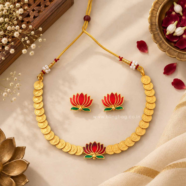 Golden Kamalaa Temple Jewellery Set- New Arrival