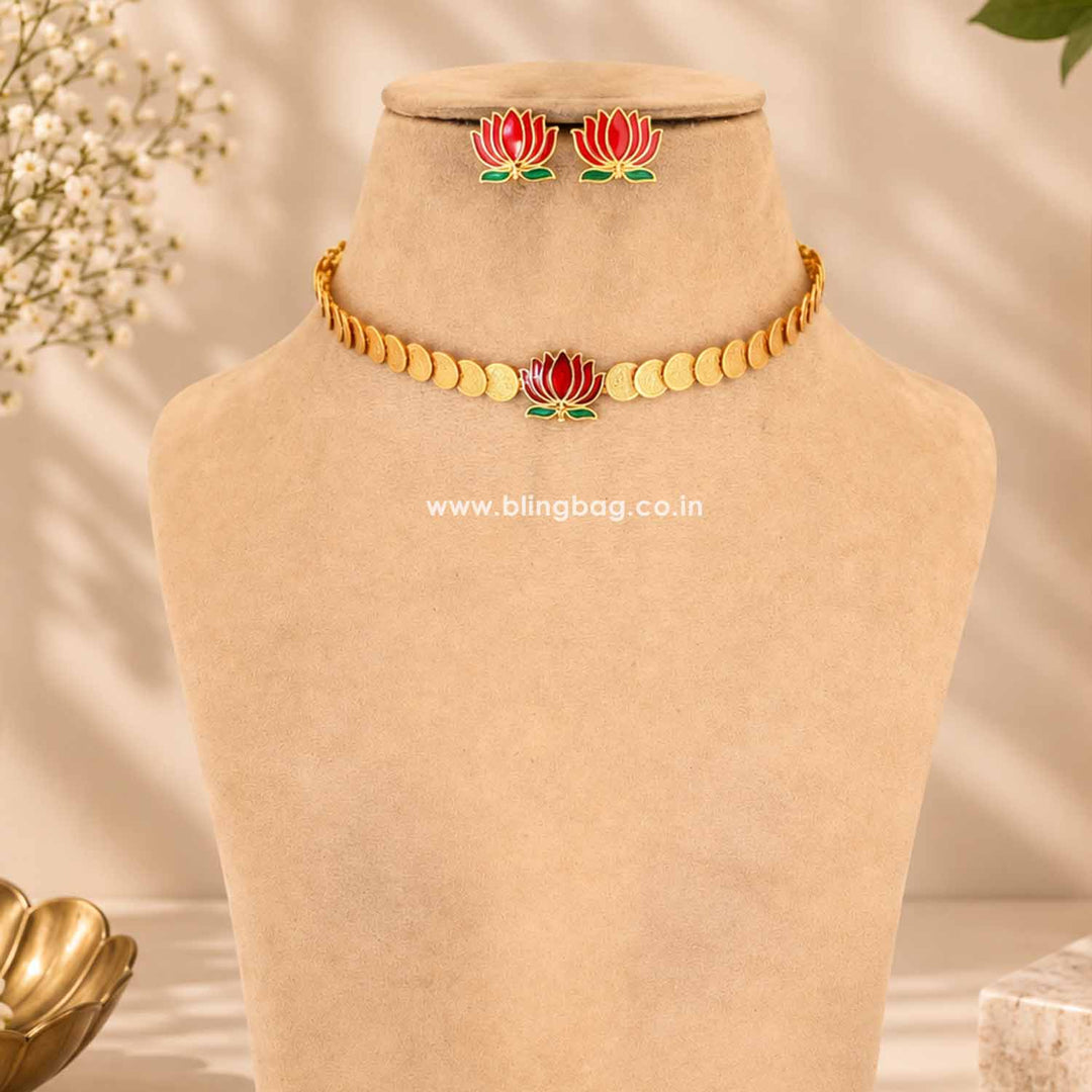Golden Kamalaa Temple Jewellery Set- New Arrival