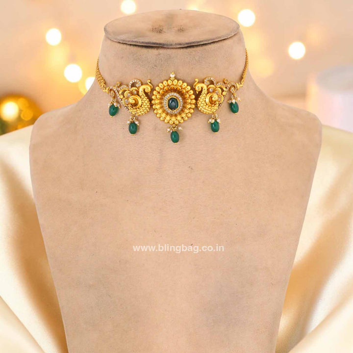 Emerald Kamolika Antique Jewellery Set - New Arrival
