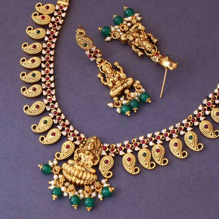 Golden Kanchan Temple Jewellery Set