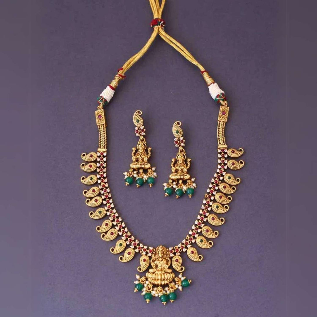 Golden Kanchan Temple Jewellery Set