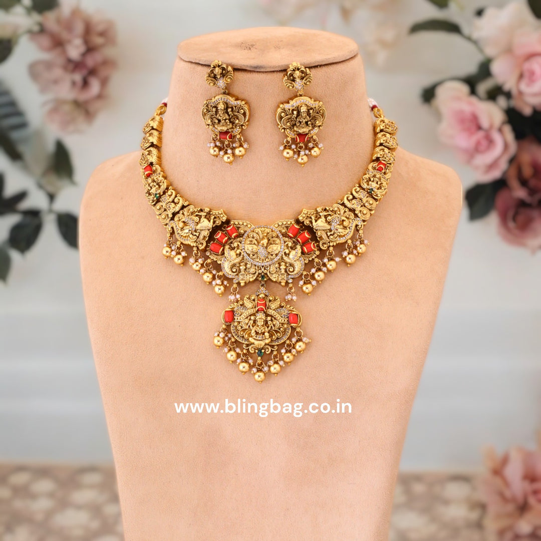 Golden Karumari Temple Jewellery Set- New Arrival