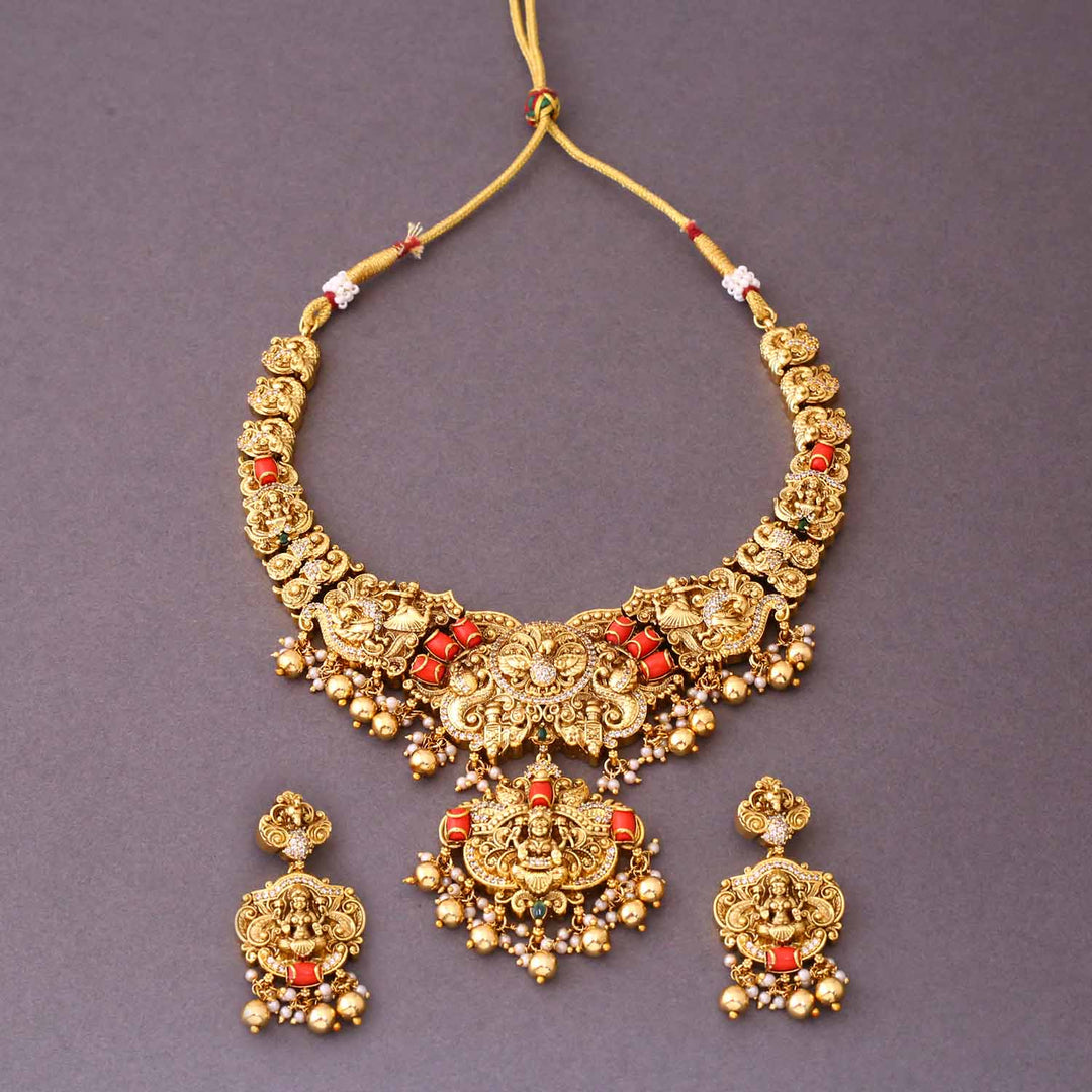 Golden Karumari Temple Jewellery Set- New Arrival