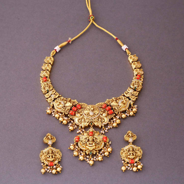 Golden Karumari Temple Jewellery Set- New Arrival