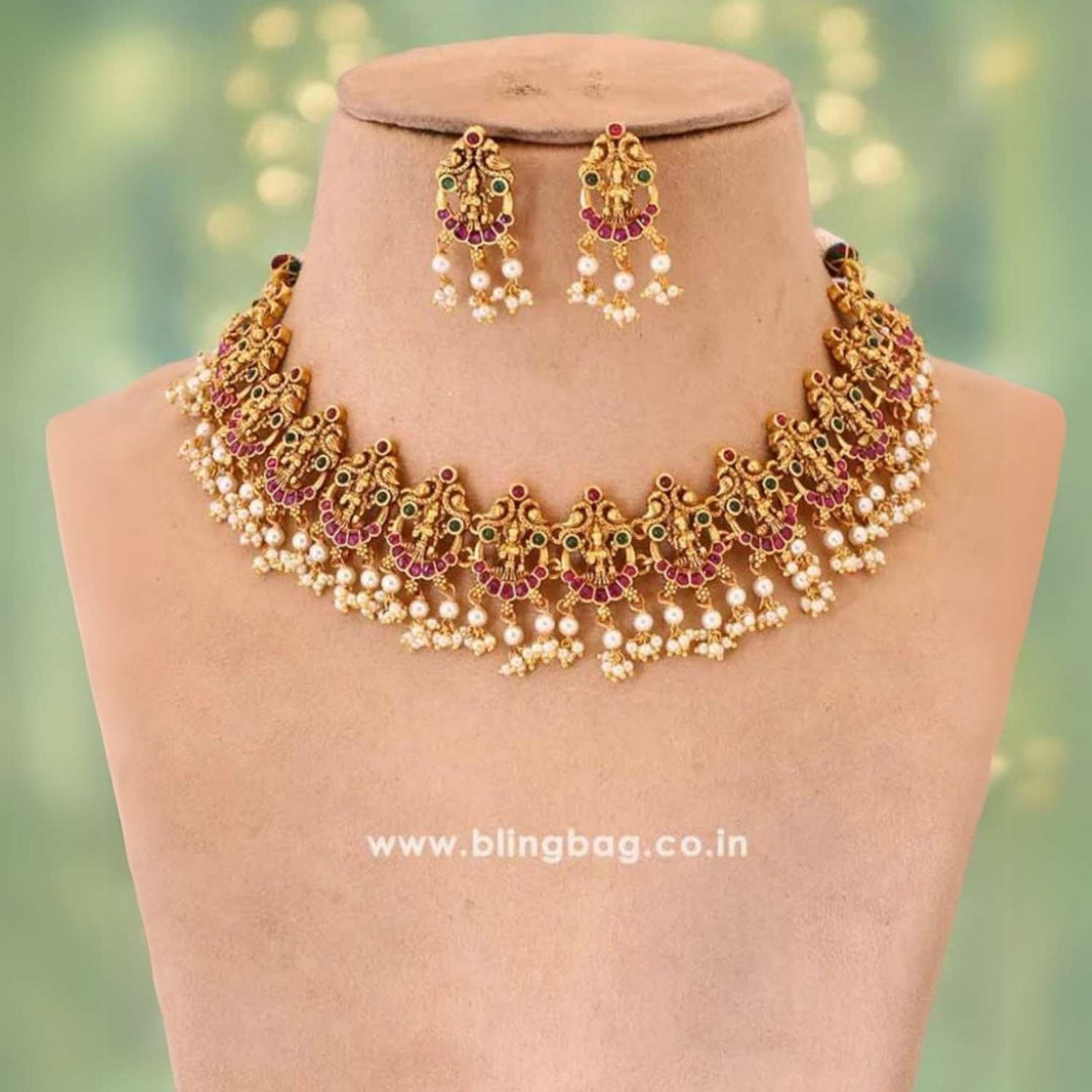 Golden Kashmira Antique Jewellery Set