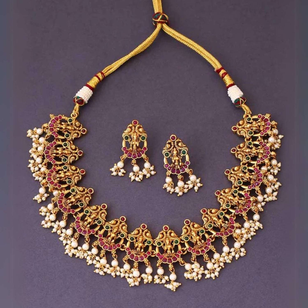 Golden Kashmira Antique Jewellery Set
