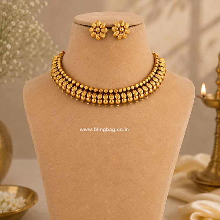 Golden Kashvi Antique Jewellery Set- New Arrival