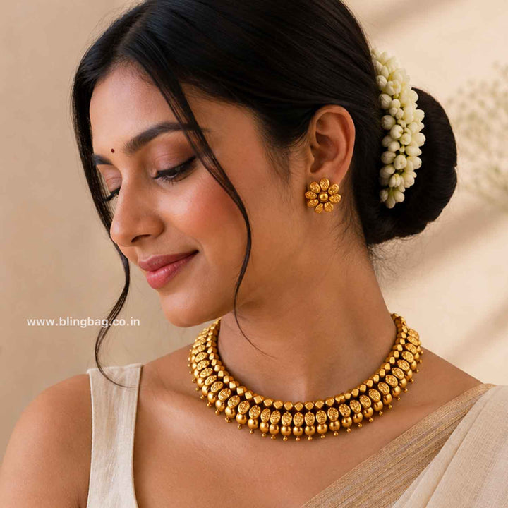 Golden Kashvi Antique Jewellery Set- New Arrival