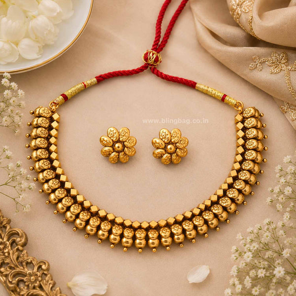 Golden Kashvi Antique Jewellery Set- New Arrival