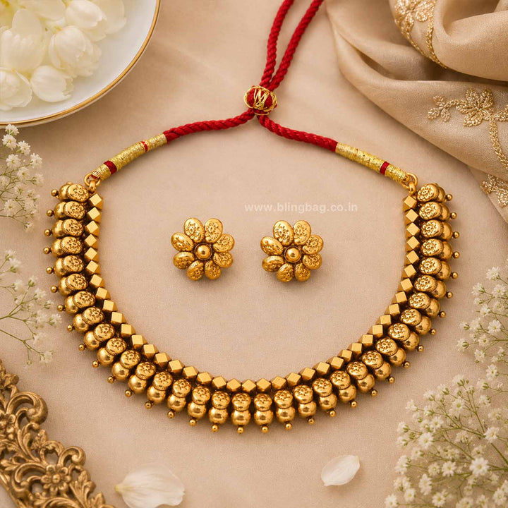 Golden Kashvi Antique Jewellery Set- New Arrival