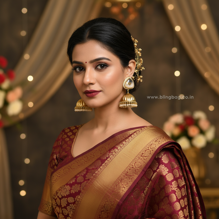 Golden Kasturi Jhumkis