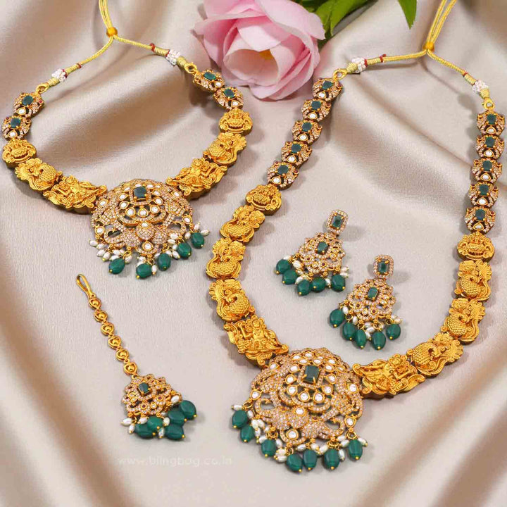 Golden Katyayanii Bridal Temple Jewellery Set - New Arrival