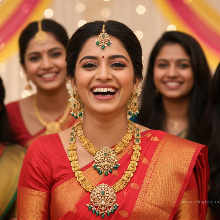 Golden Katyayanii Bridal Temple Jewellery Set - New Arrival