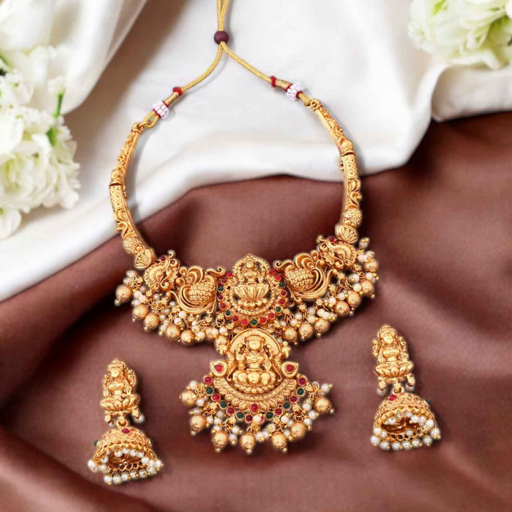Golden Kaumari Hasli Temple Jewellery Set- New Arrival