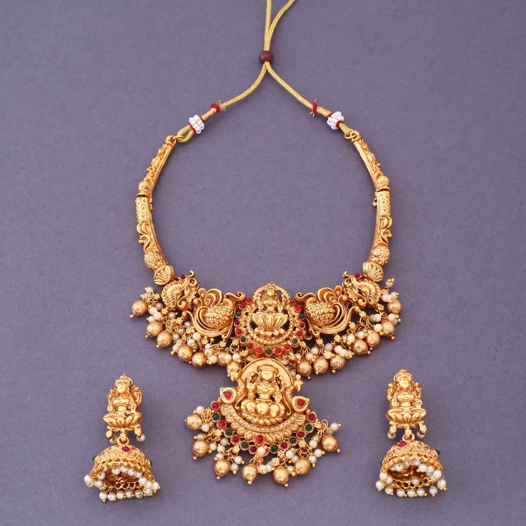Golden Kaumari Hasli Temple Jewellery Set- New Arrival