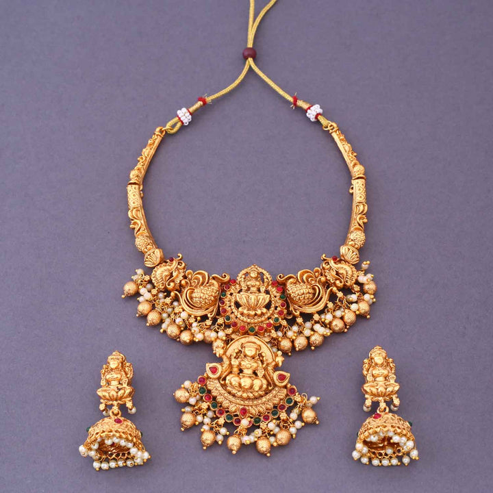 Golden Kaumari Hasli Temple Jewellery Set- New Arrival