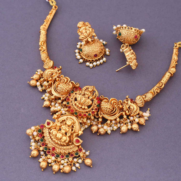 Golden Kaumari Hasli Temple Jewellery Set- New Arrival
