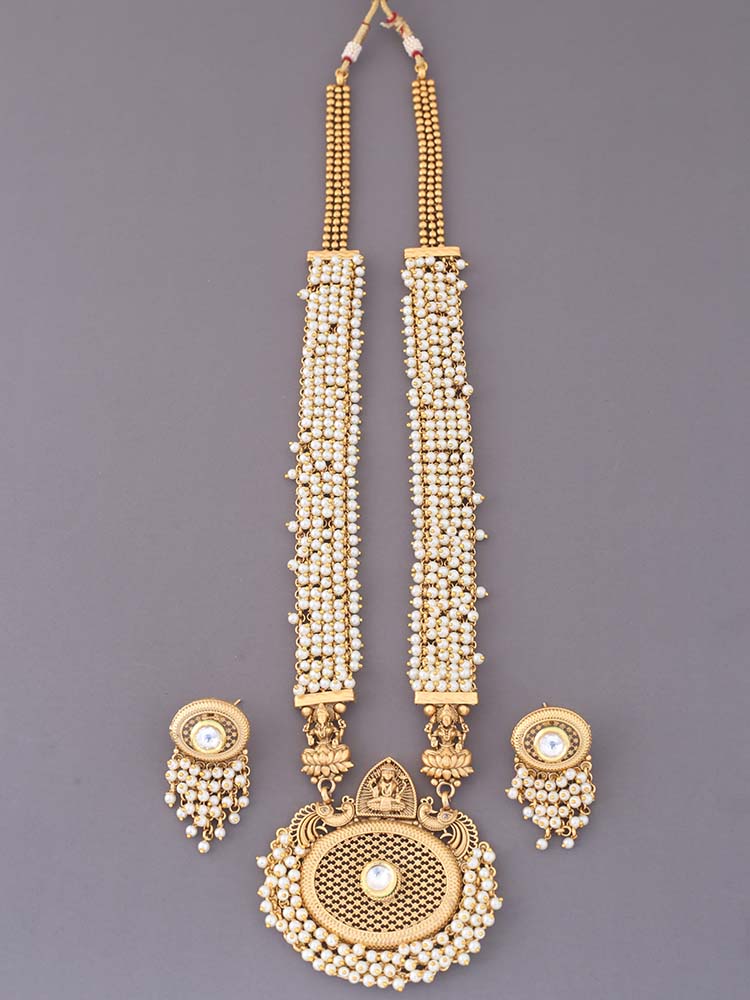Golden Kaushalya Temple Jewellery Set