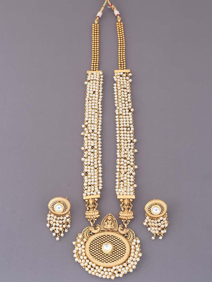 Golden Kaushalya Temple Jewellery Set