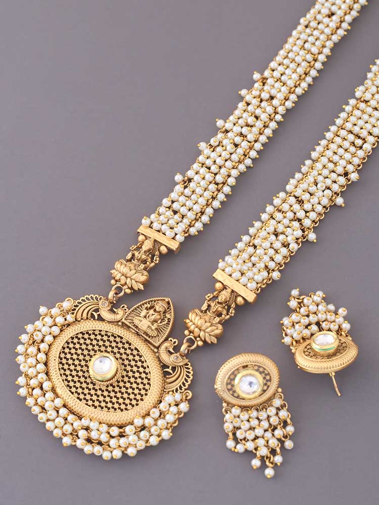 Golden Kaushalya Temple Jewellery Set