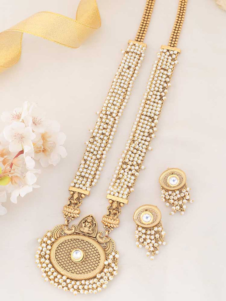 Golden Kaushalya Temple Jewellery Set