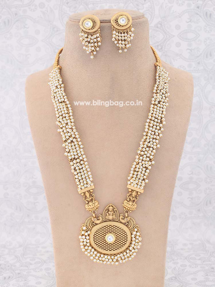 Golden Kaushalya Temple Jewellery Set
